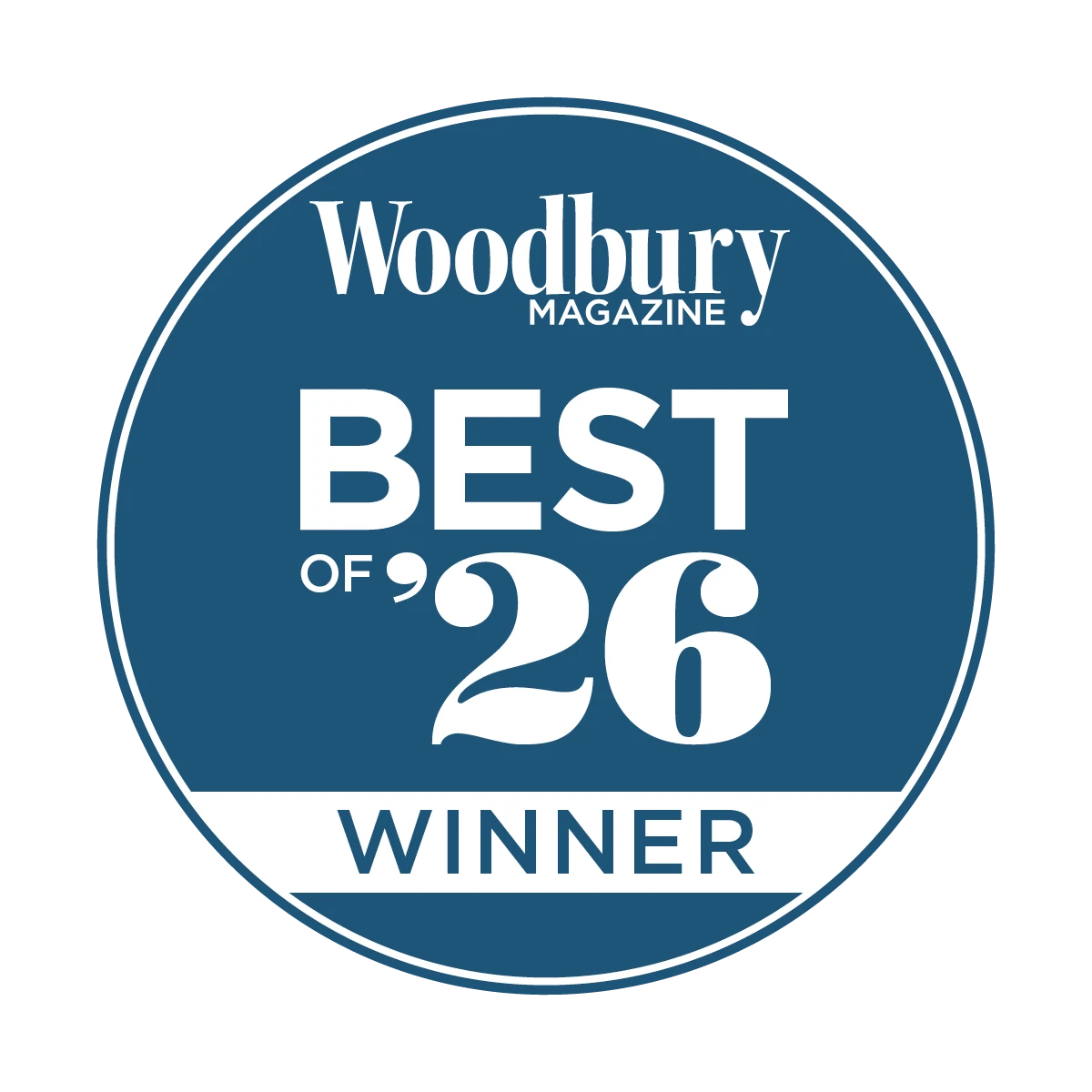 Woodbury Magazine Best of Woodbury 2026 Winner badge
