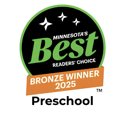 Minnesota's Best Readers' Choice 2025 Bronze Winner badge, Preschool