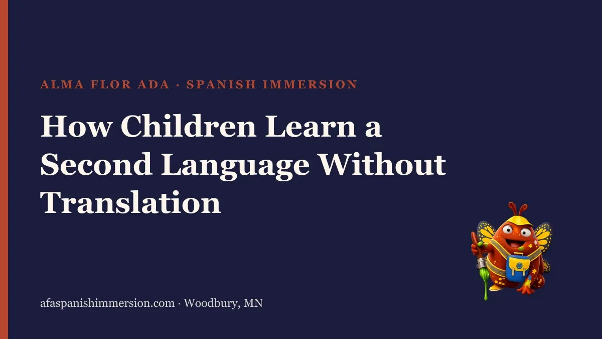 Alma Flor Ada Spanish Immersion article: How Children Learn a Second Language Without Translation